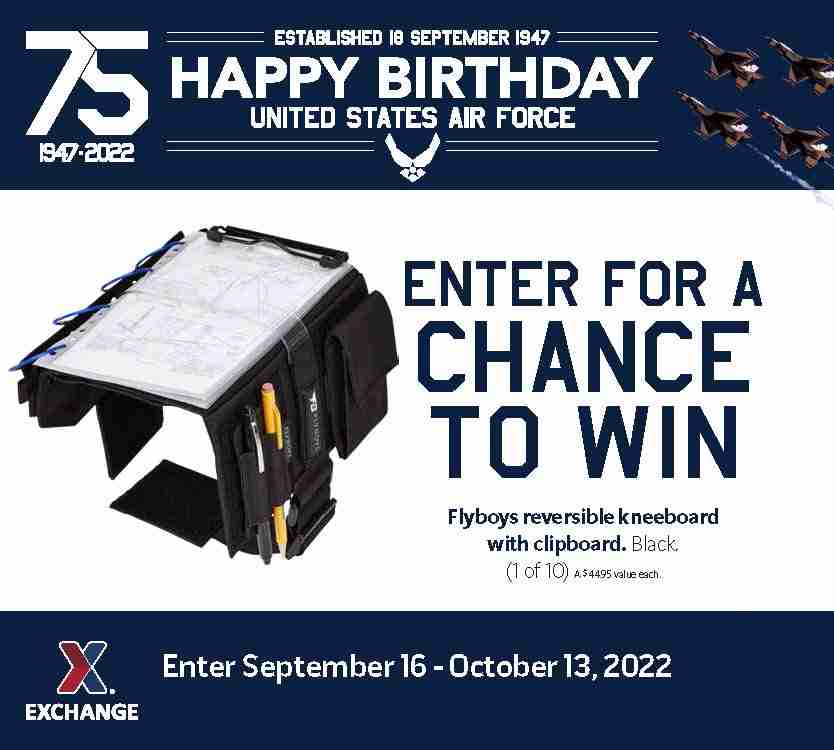 2022 Air Force Birthday Sweepstakes - Flyboys Kneeboard/Clipboard