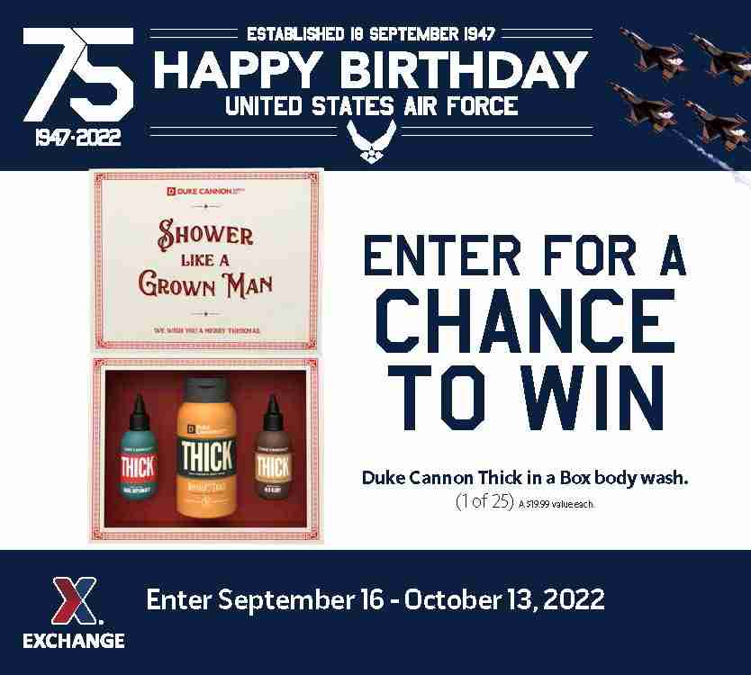 2022 Air Force Birthday Sweepstakes - Duke Cannon Bath Set