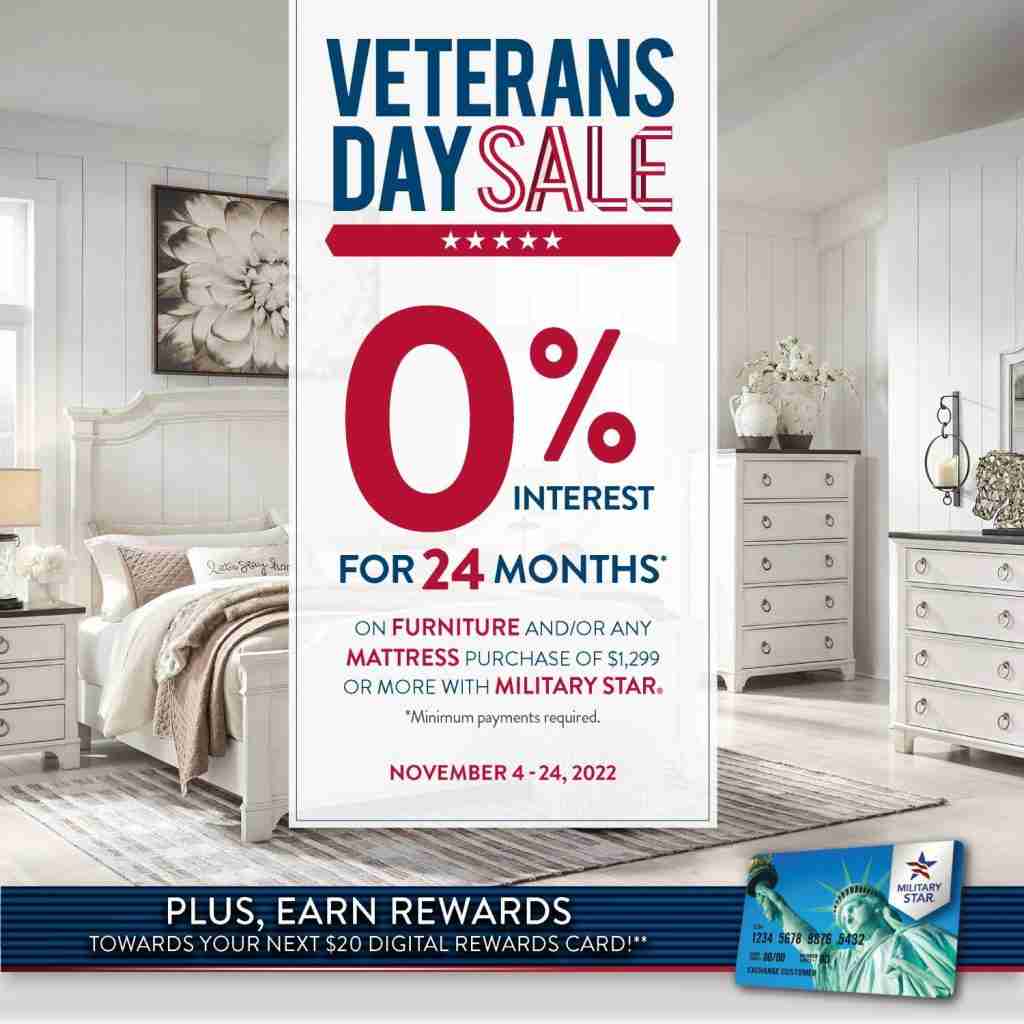 MILITARY STAR® Veterans Day Furniture/Mattress Offer