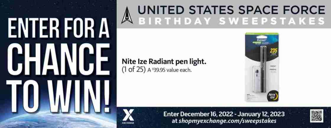2022 US Space Force Birthday Sweepstakes – Radiant Pen Light