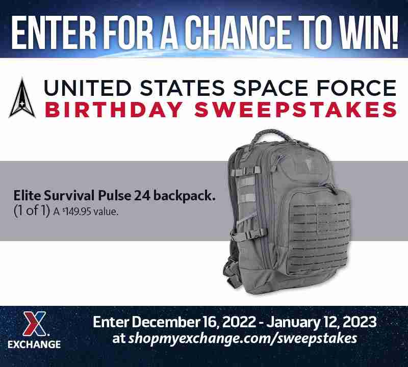 2022-2023 US Space Force Birthday Sweepstakes - Elite Survival Backpack