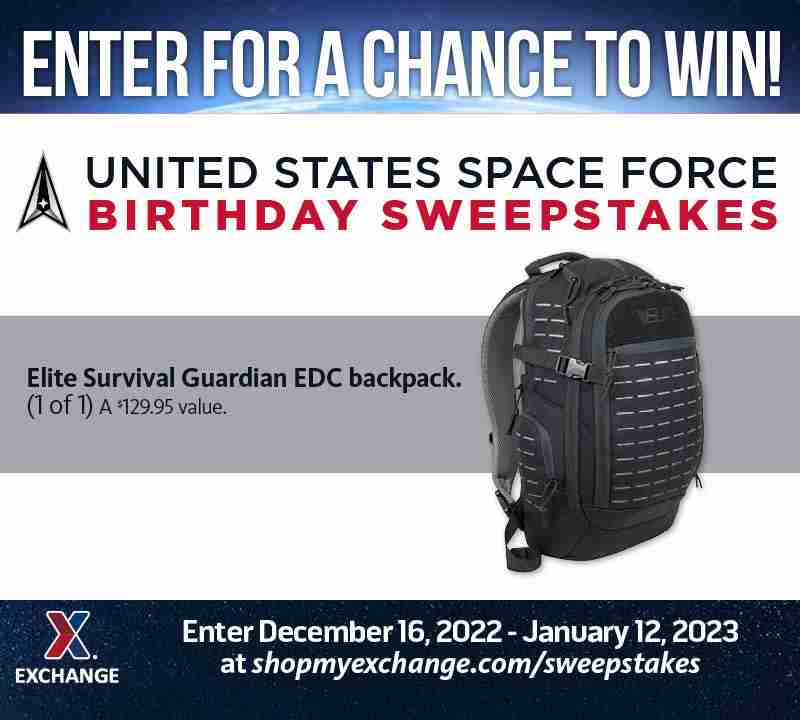 2022-2023 US Space Force Birthday Sweepstakes - Elite Survival Guardian Backpack