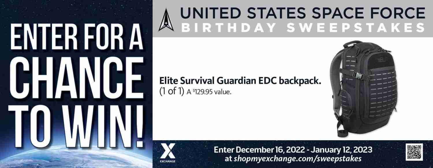 2022-2023 US Space Force Birthday Sweepstakes - Elite Survival Guardian Backpack