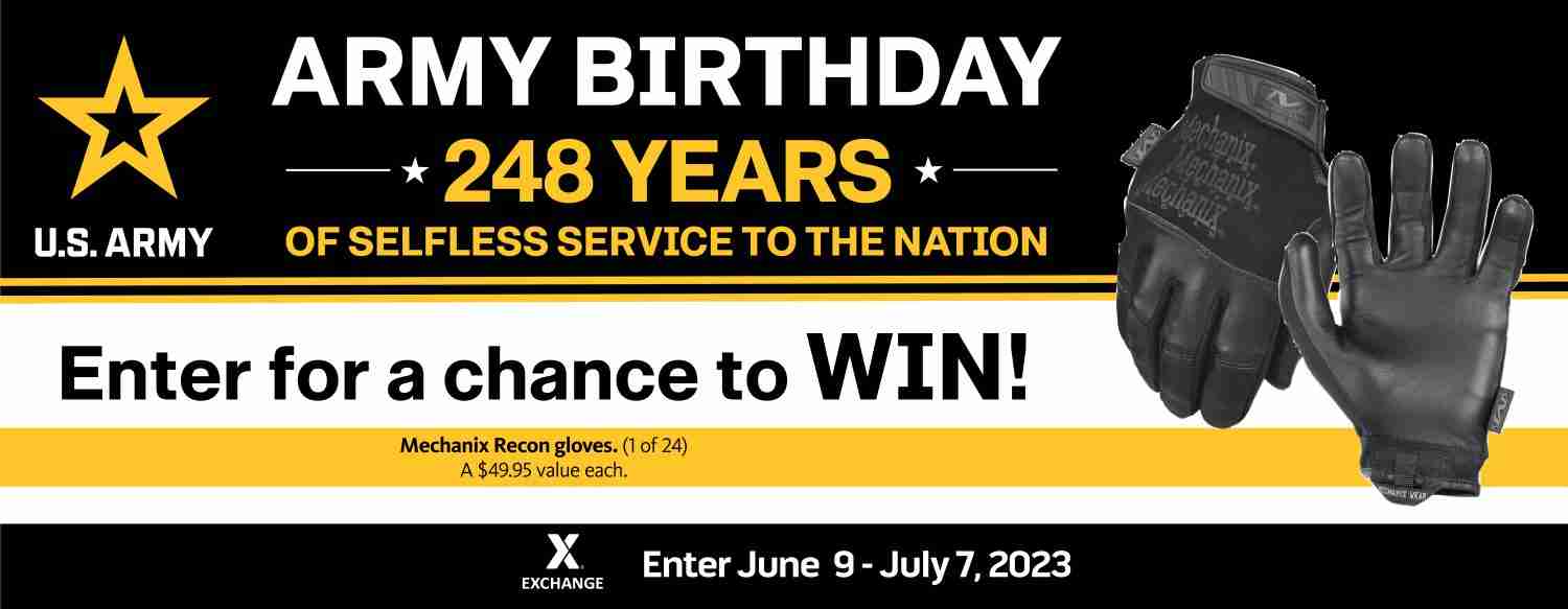 2023 U.S. Army Birthday Sweepstakes - Mechanix Recon Gloves