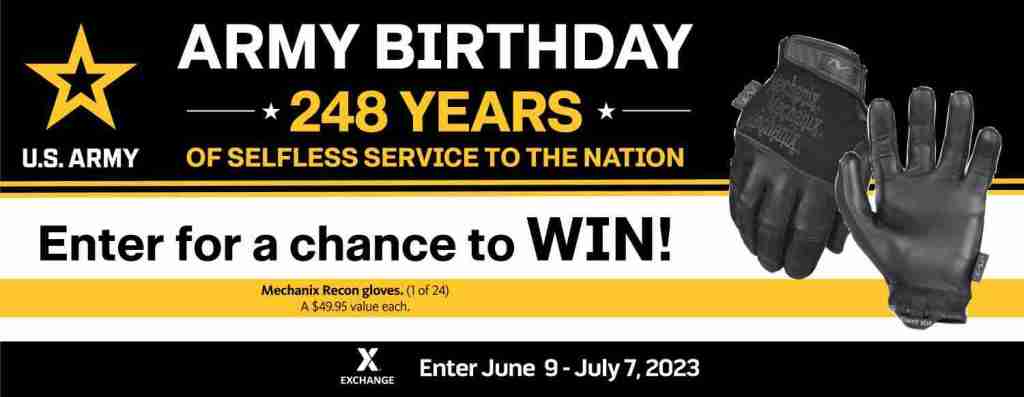 2023 U.S. Army Birthday Sweepstakes – Mechanix Recon Gloves