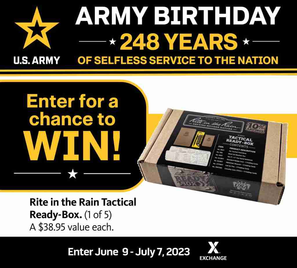 2023 U.S. Army Birthday Sweepstakes - Rite in the Rain Tactical Ready-Box