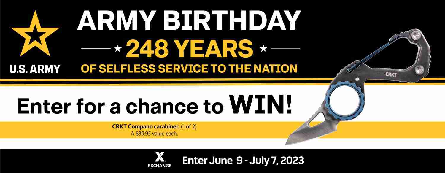 2023 U.S. Army Birthday Sweepstakes - CRKT Compano Carabiner