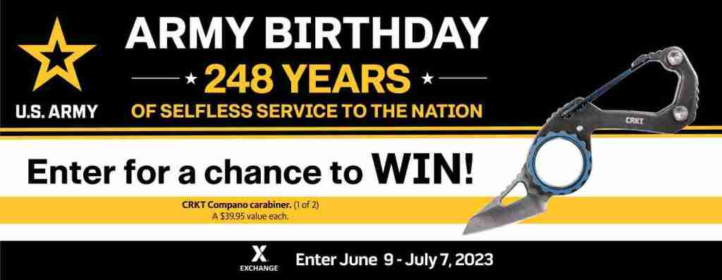 2023 U.S. Army Birthday Sweepstakes – CRKT Compano Carabiner