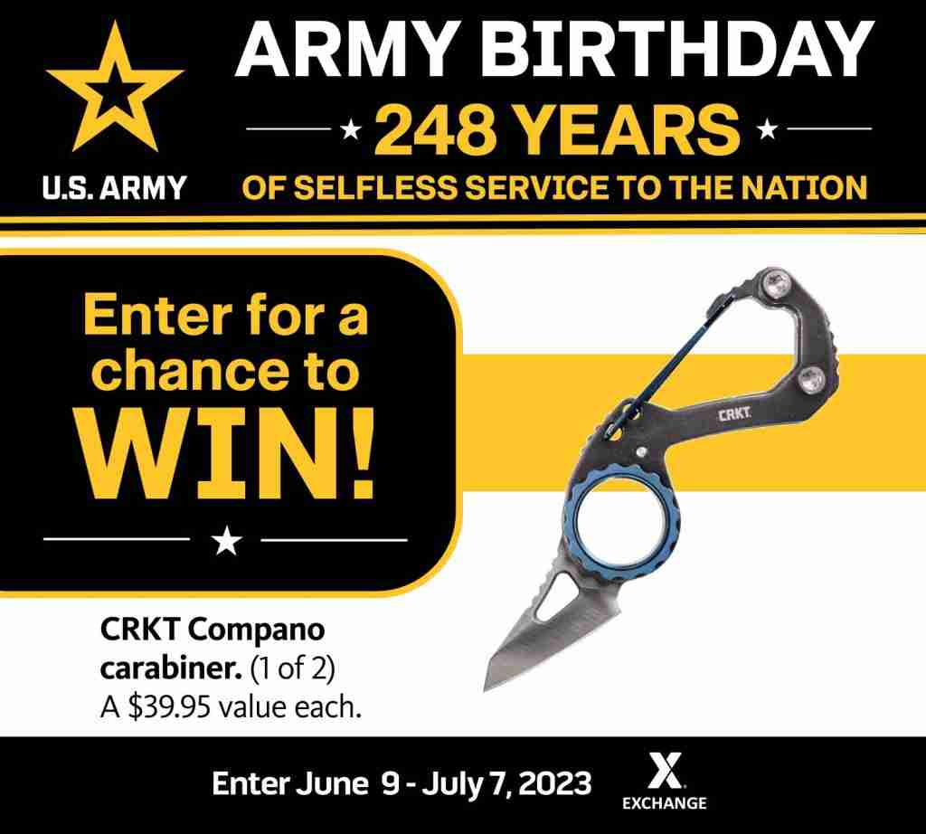 2023 U.S. Army Birthday Sweepstakes - CRKT Compano Carabiner