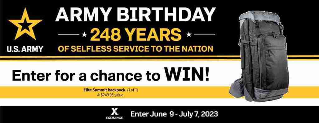 2023 U.S. Army Birthday Sweepstakes – Elite Summit Backpack