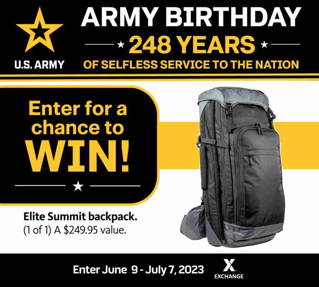 2023 U.S. Army Birthday Sweepstakes - Elite Summit Backpack