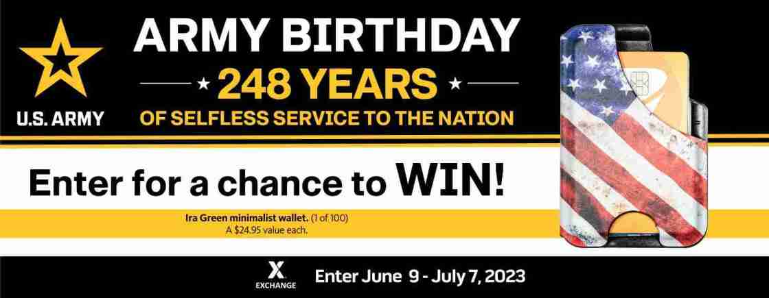 2023 U.S. Army Birthday Sweepstakes – Ira Green Wallet