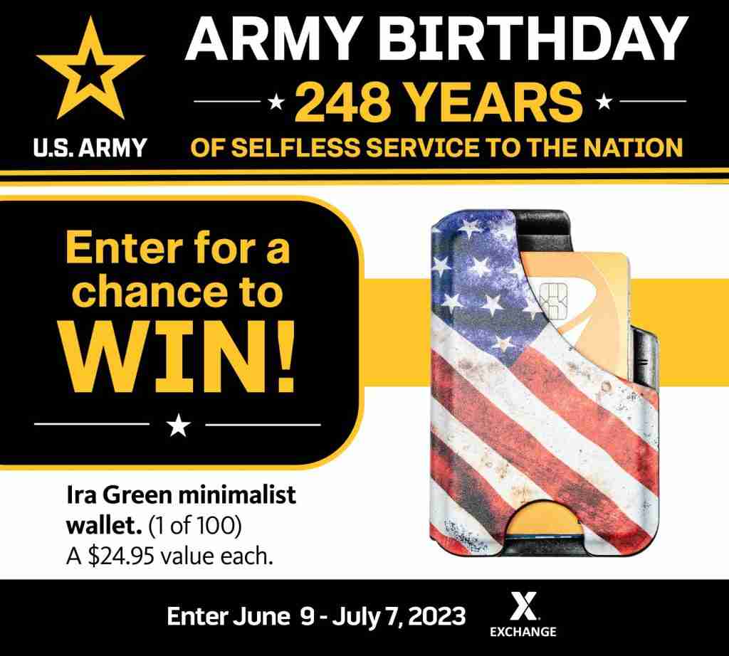 2023 U.S. Army Birthday Sweepstakes - Ira Green Wallet