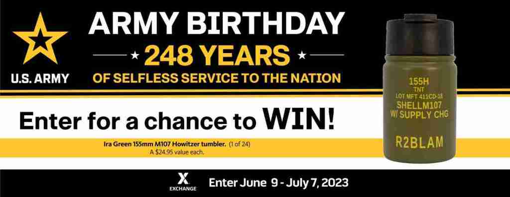 2023 U.S. Army Birthday Sweepstakes – M107 Howitzer Tumbler