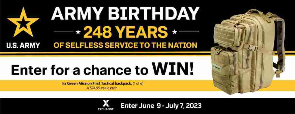 2023 U.S. Army Birthday Sweepstakes – Tactical Backpack