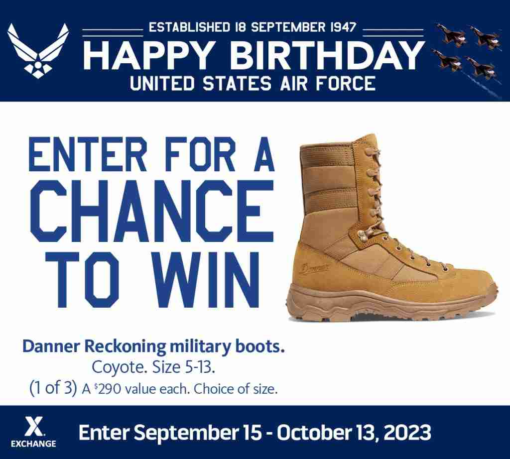 2023 Air Force Birthday Sweepstakes - Danner Military Boots