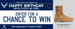 2023 Air Force Birthday Sweepstakes - Danner Military Boots