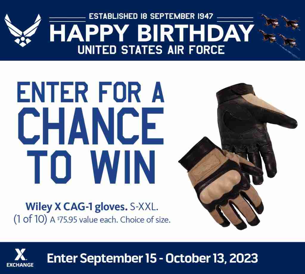 2023 Air Force Birthday Sweepstakes - Wiley X Gloves