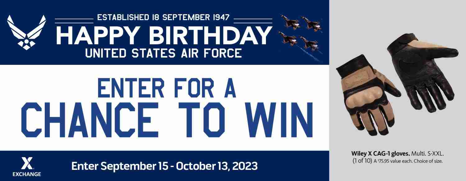 2023 Air Force Birthday Sweepstakes - Wiley X Gloves