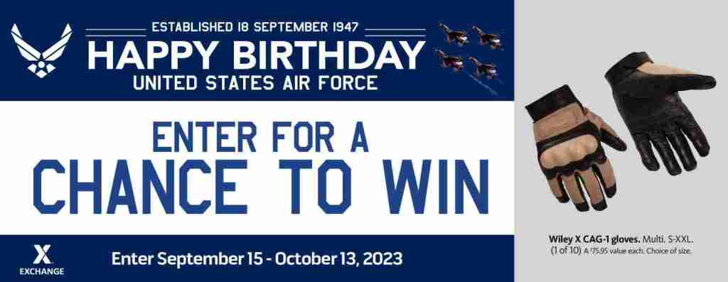 2023 Air Force Birthday Sweepstakes – Wiley X Gloves