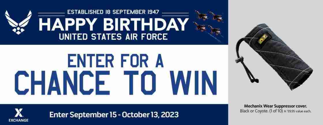 2023 Air Force Birthday Sweepstakes – Mechanix Wear Suppressor Cover