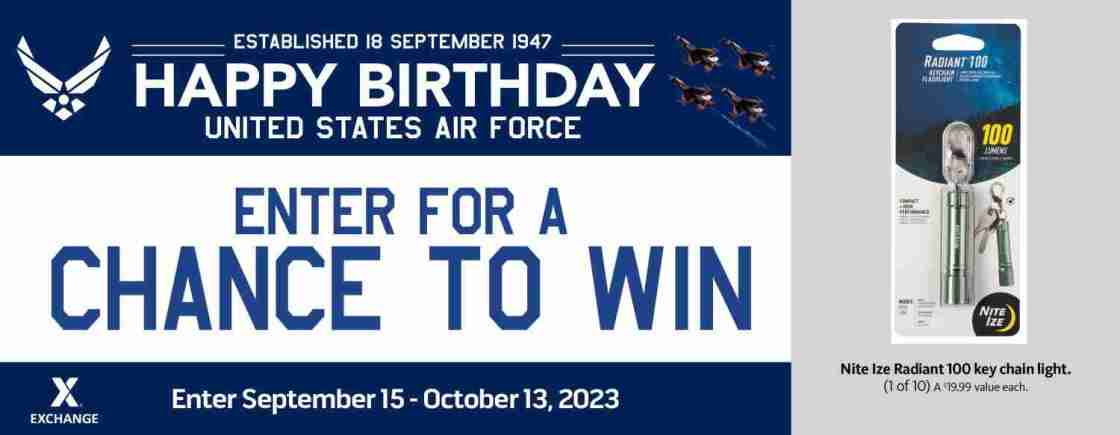 2023 Air Force Birthday Sweepstakes – Nite Ize Radiant Keychain Flashlight