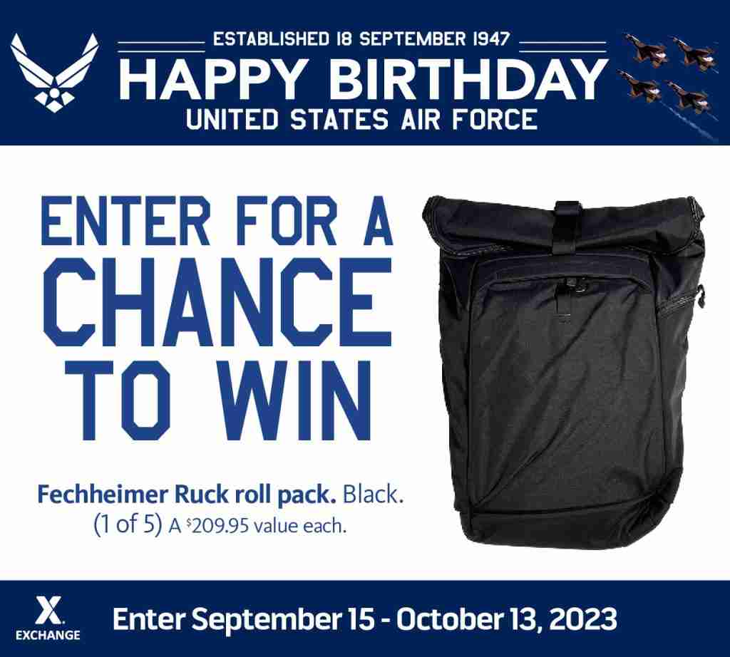 2023 Air Force Birthday Sweepstakes - Fechheimer Ruck Pack