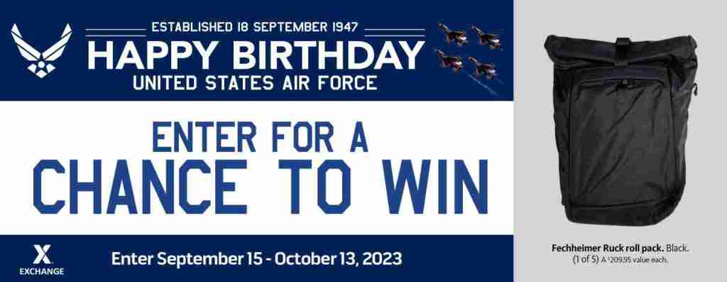 2023 Air Force Birthday Sweepstakes – Fechheimer Ruck Pack