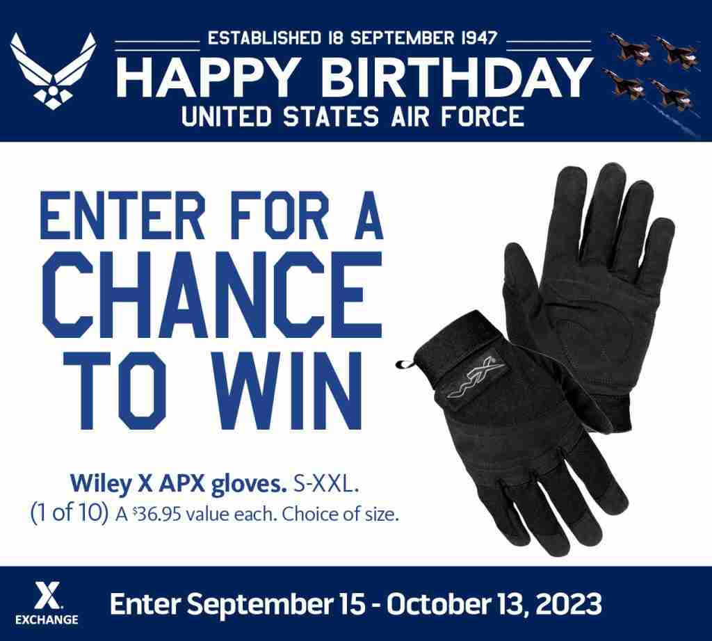 2023 Air Force Birthday Sweepstakes - Wiley X APX Gloves