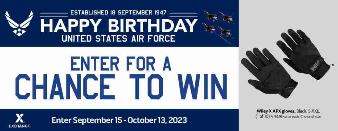 2023 Air Force Birthday Sweepstakes – Wiley X APX Gloves