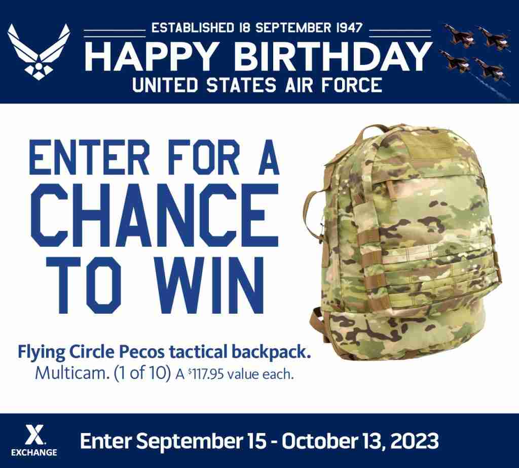 2023 Air Force Birthday Sweepstakes - Tactical Backpack