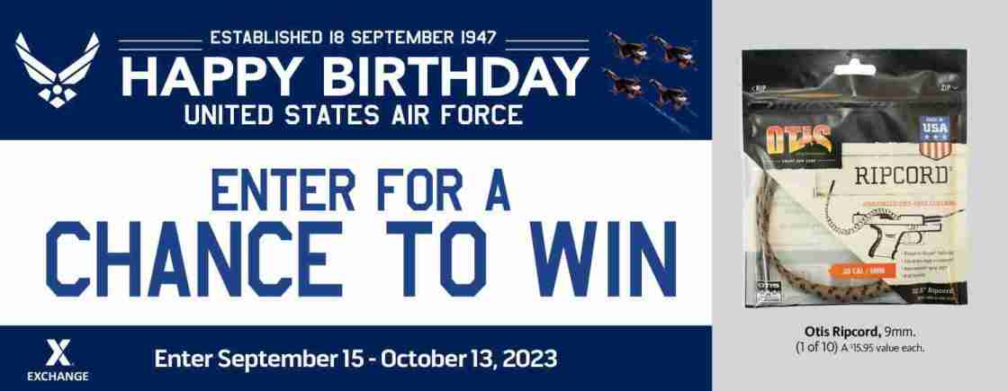 2023 Air Force Birthday Sweepstakes – Otis Ripcord