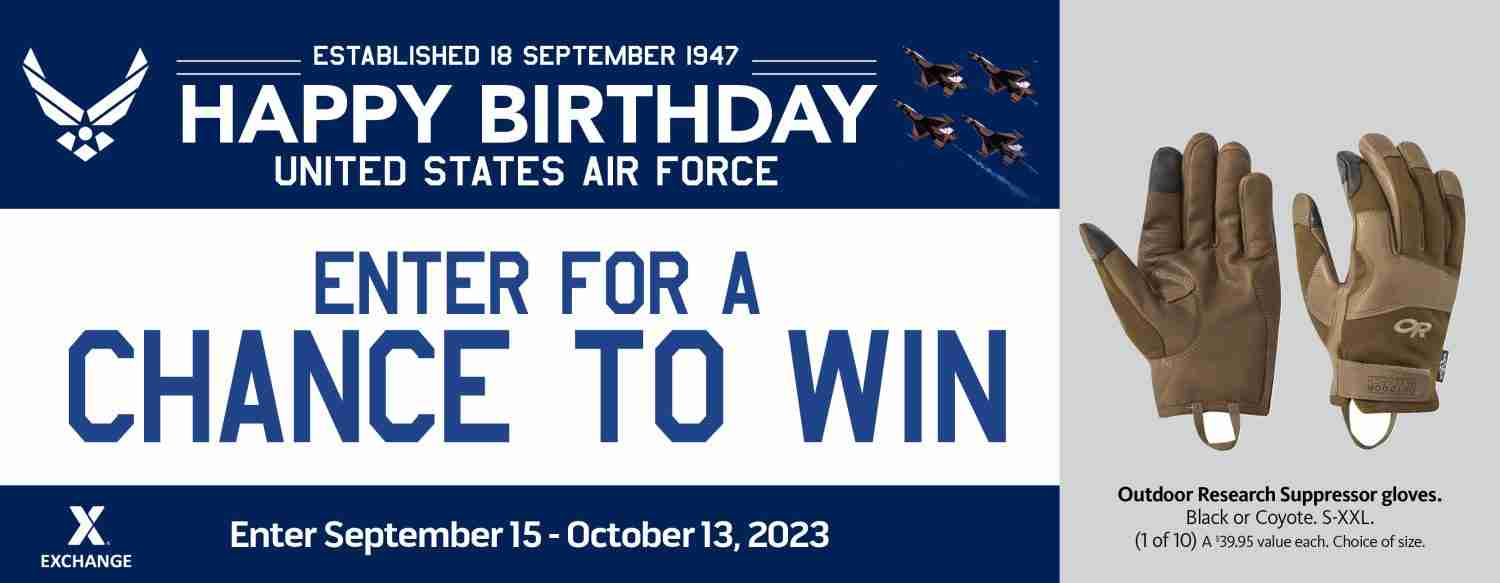 2023 Air Force Birthday Sweepstakes - Outdoor Research Gloves