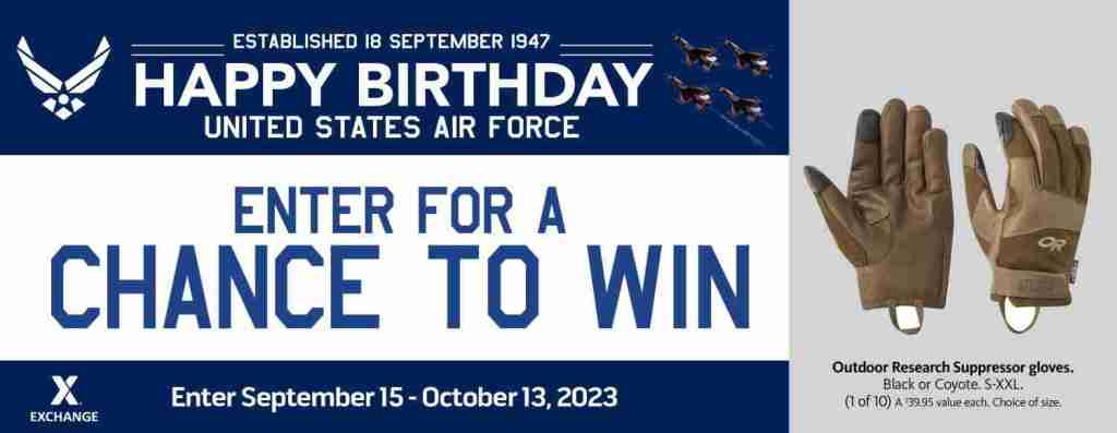 2023 Air Force Birthday Sweepstakes – Outdoor Research Gloves