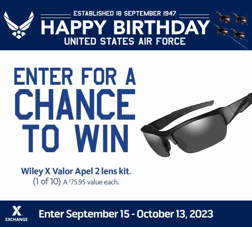 2023 Air Force Birthday Sweepstakes - Wiley X Lens Kit