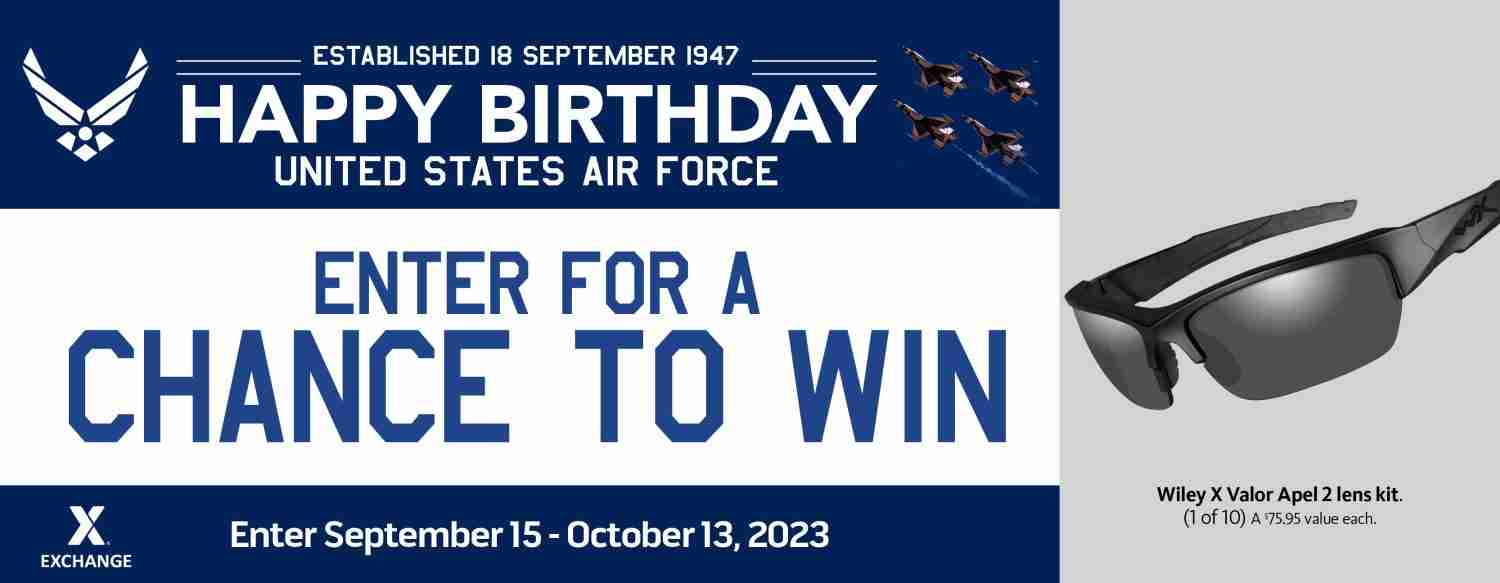 2023 Air Force Birthday Sweepstakes - Wiley X Lens Kit