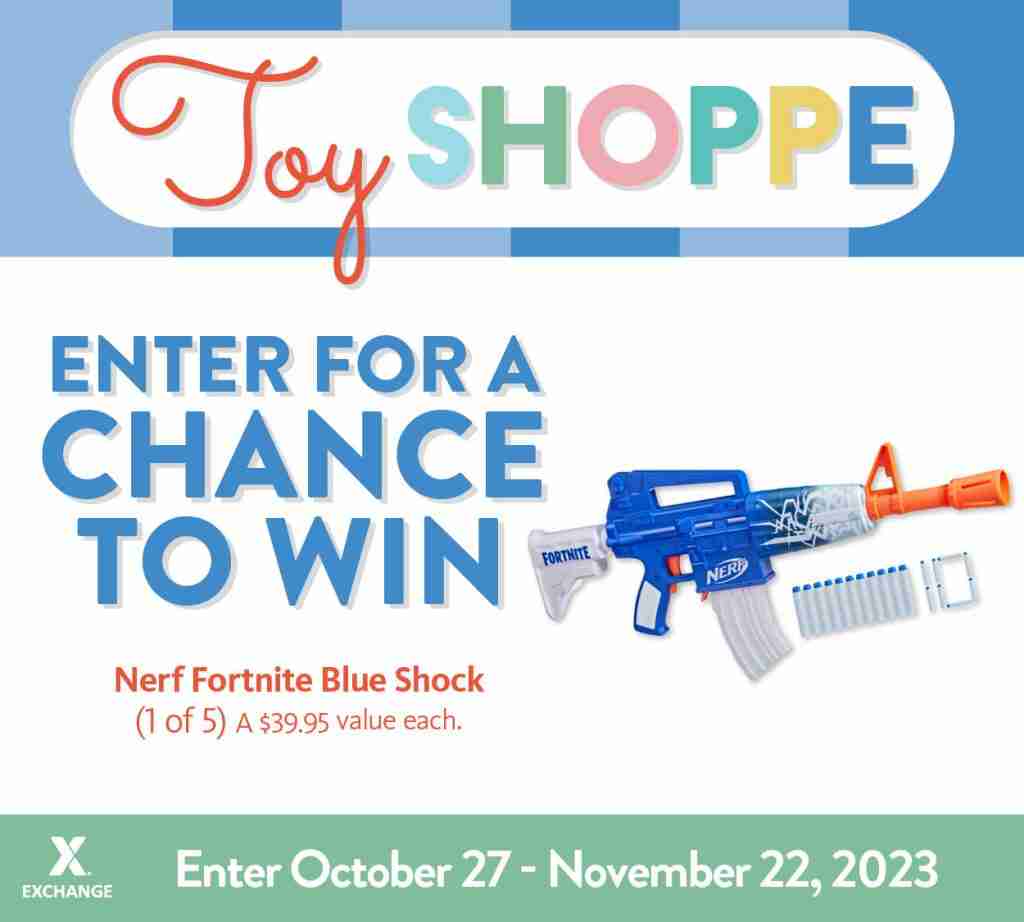 2023 Toy Book Sweepstakes - Nerf Fortnite Blue Shock Blaster