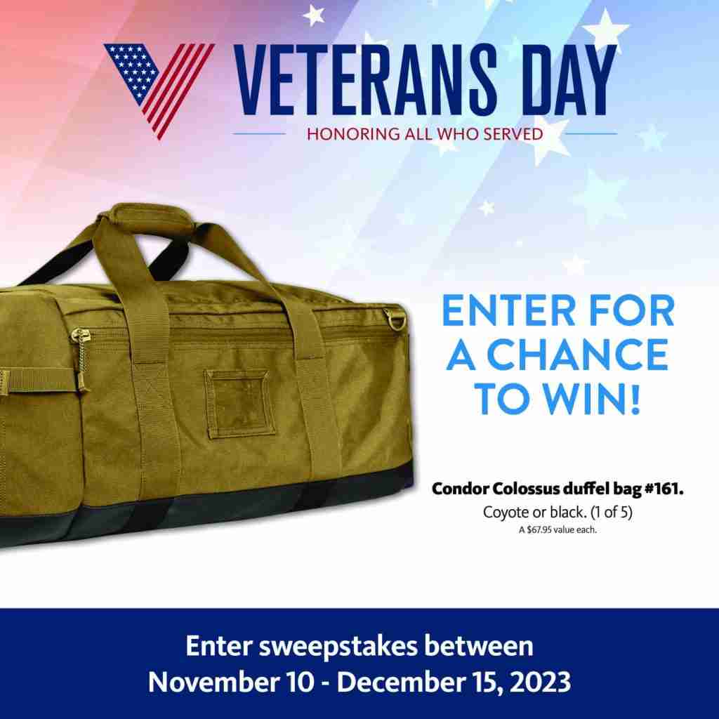 2023 Veterans Day Sweepstakes | Condor Colossus Duffle