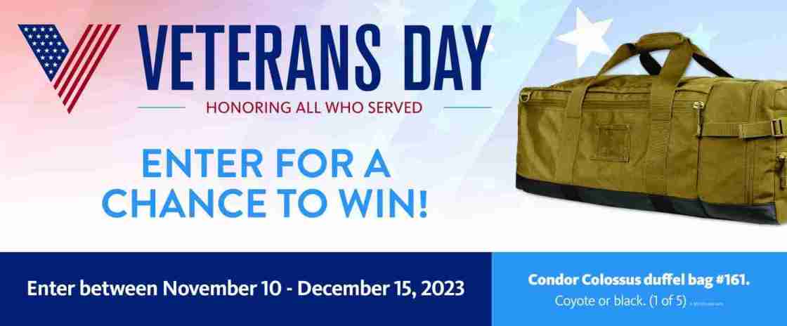 2023 Veterans Day Sweepstakes | Condor Colossus Duffle