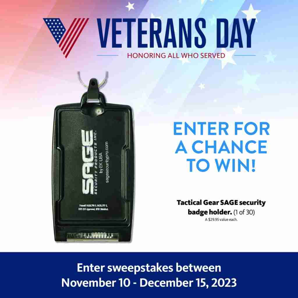 2023 Veterans Day Sweepstakes | Tactical Gear SAGE Badge Holder