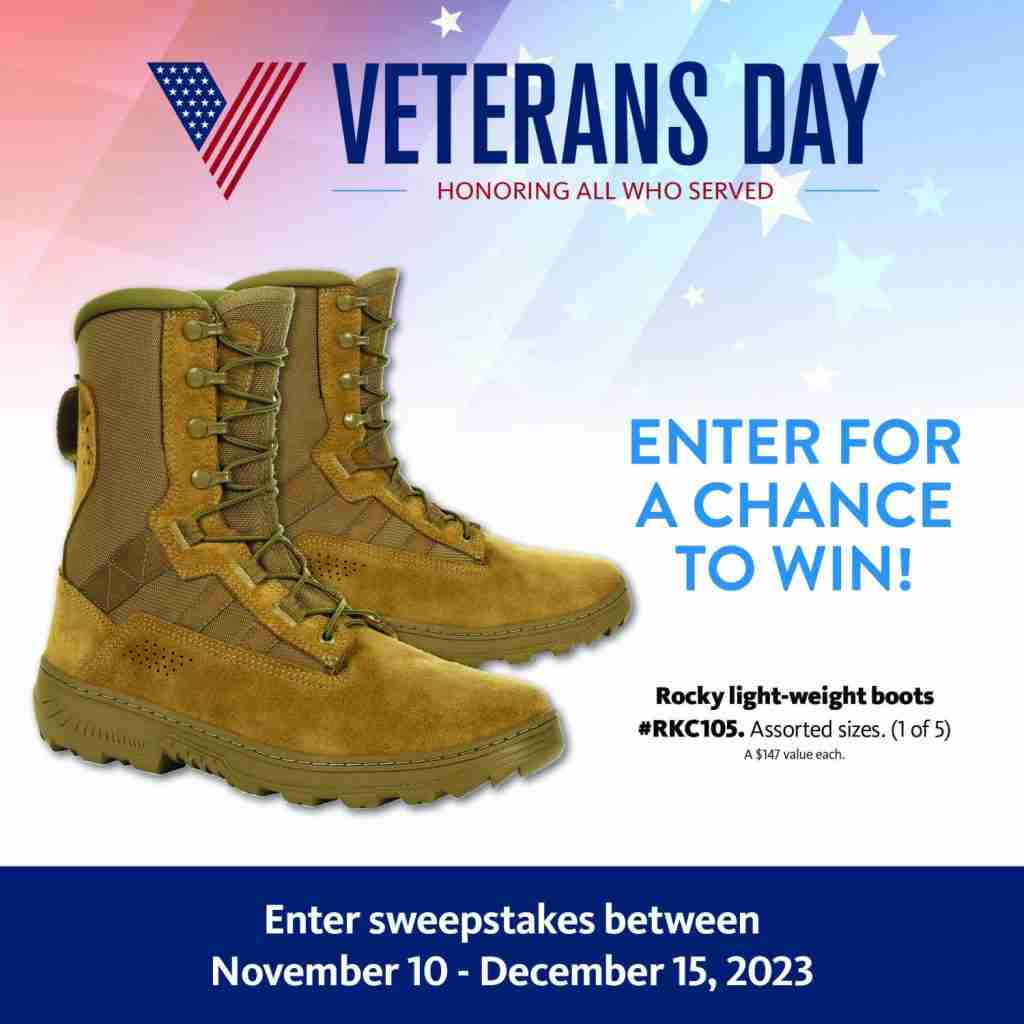 2023 Veterans Day Sweepstakes | Rocky Boots