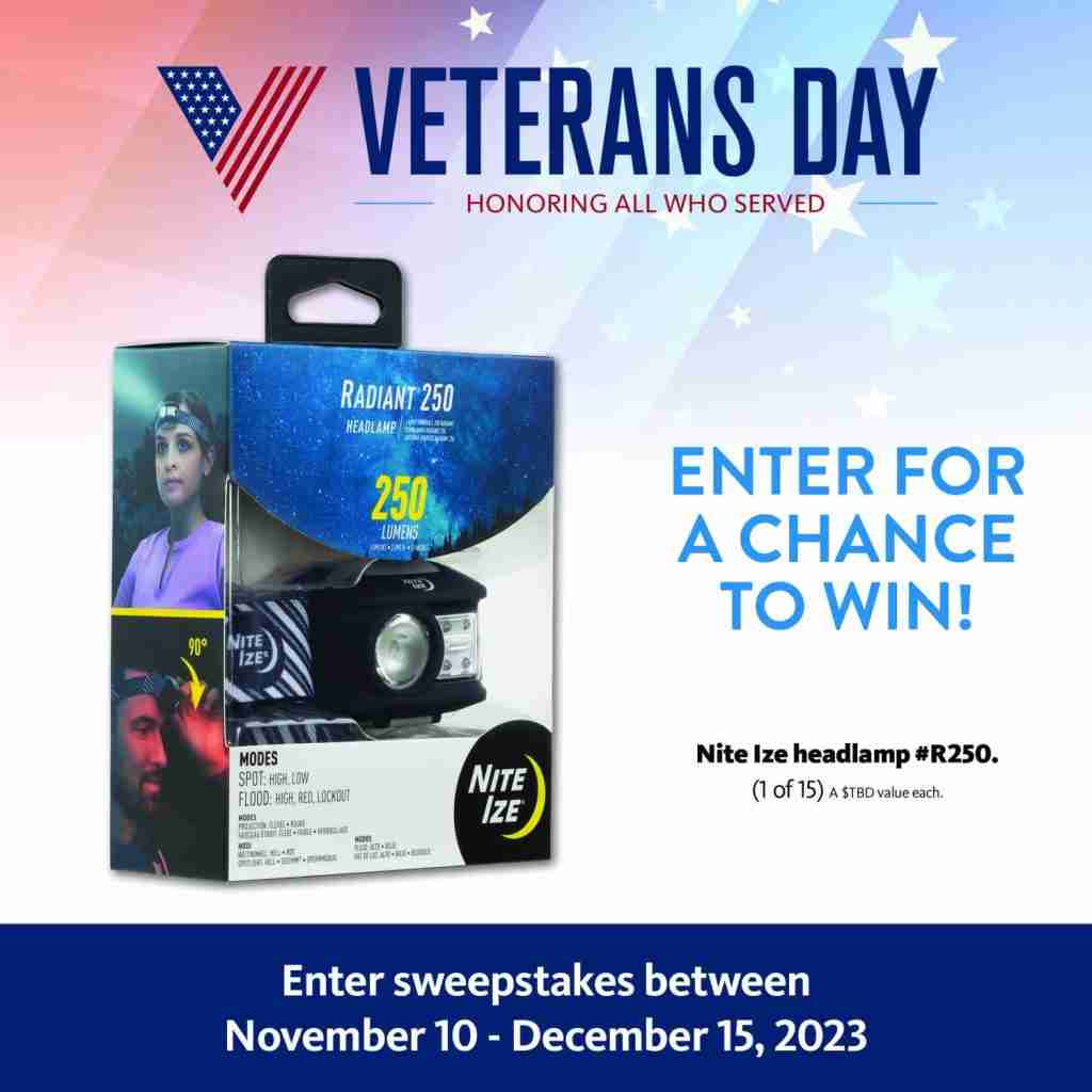 2023 Veterans Day Sweepstakes | Nite Ize Headlamp