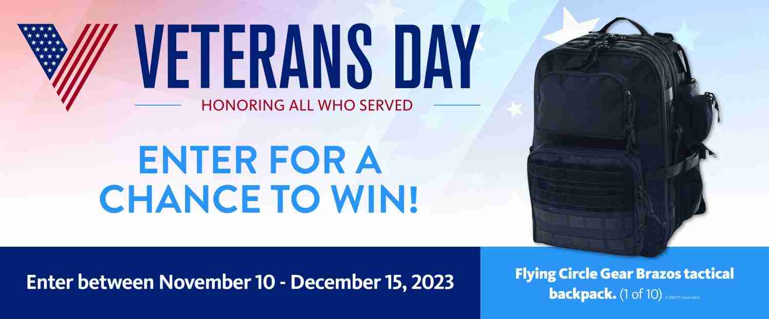 2023 Veterans Day Sweepstakes | Flying Circle Gear Brazos Backpack