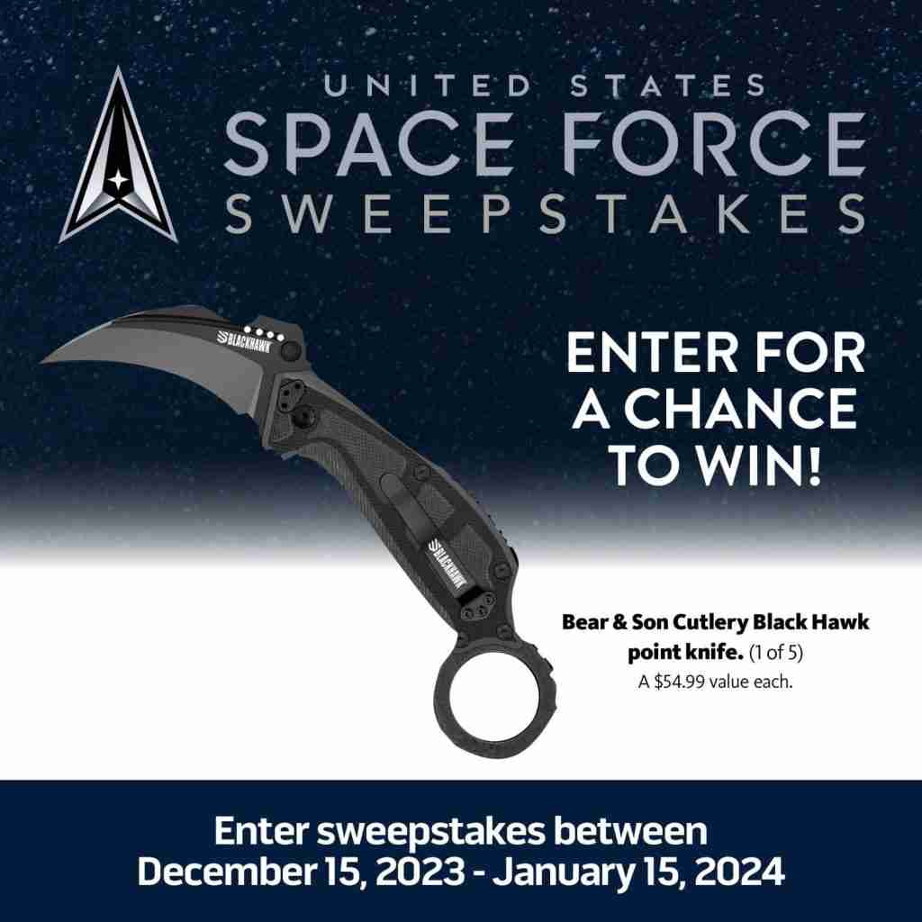 U.S. Space Force Sweepstakes | Bear & Son Cutlery BLACKHAWK Knife