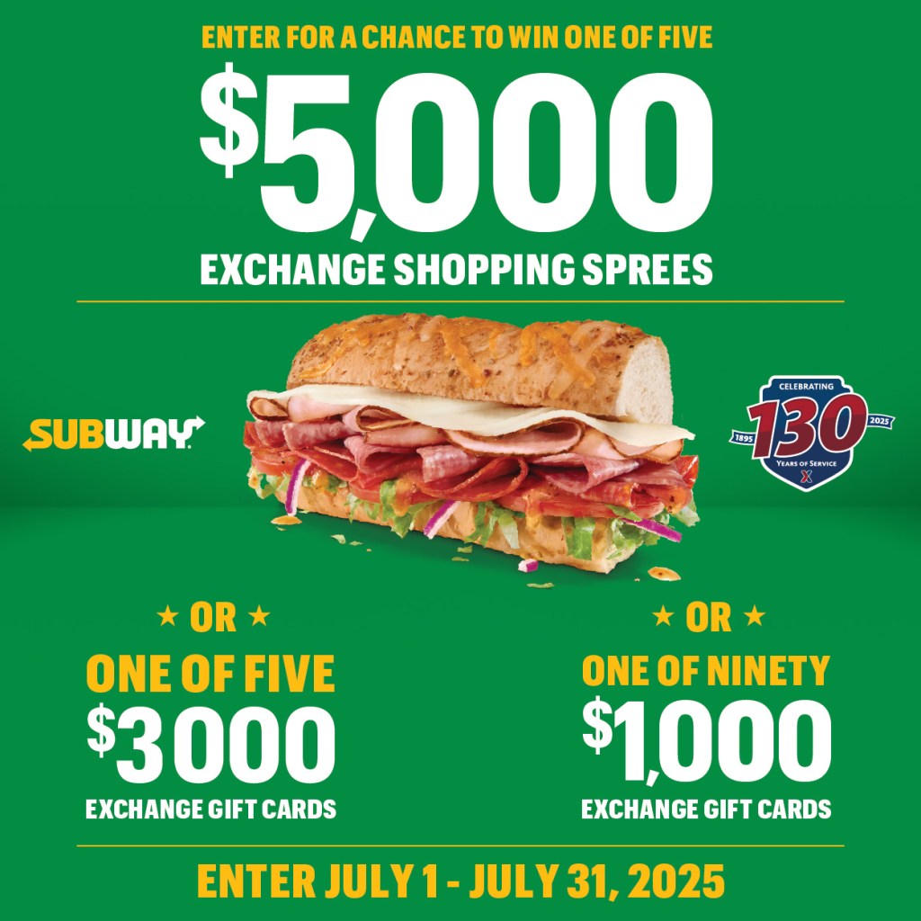 130th Exchange Anniversary Subway Sweepstakes