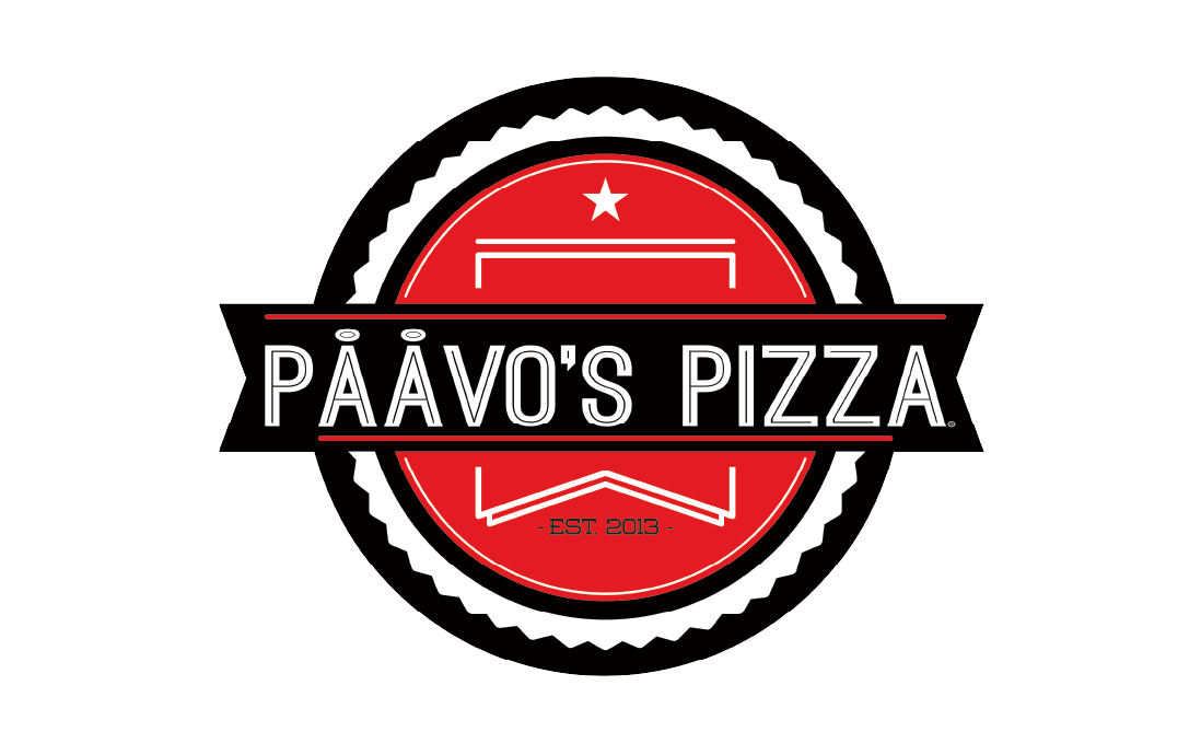 Paavos Pizza logo representing customizable, personal-sized pizzas at the Exchange.