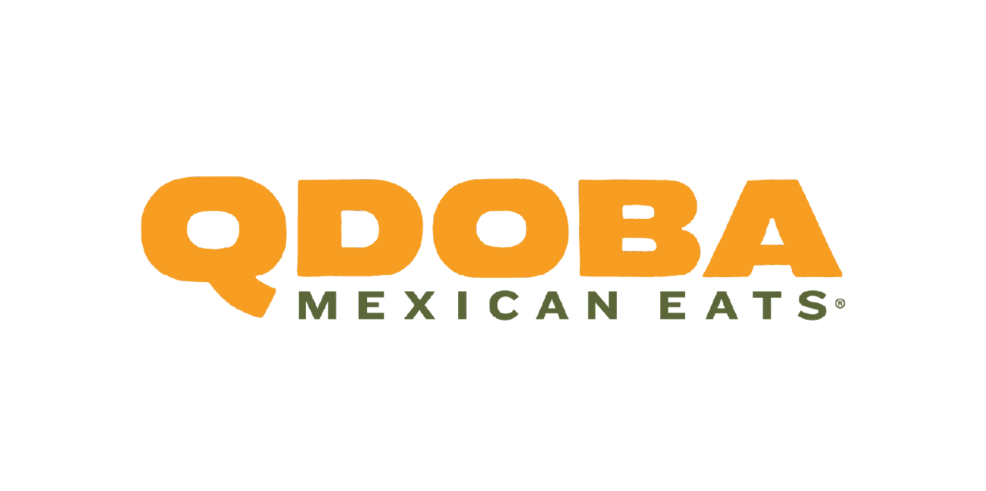 QDOBA Mexican Eats logo highlighting customizable burritos, bowls and tacos at the Exchange.