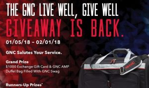 The GNC Live Well, Give Well Giveaway is back.