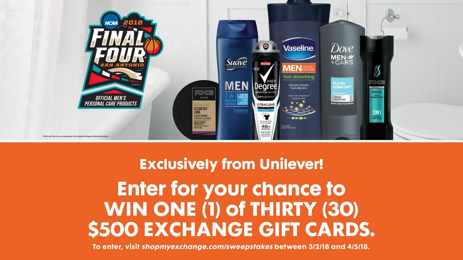 March Madness: Military Shoppers Can Win a $500 Exchange Gift Card in Unilever Sweepstakes