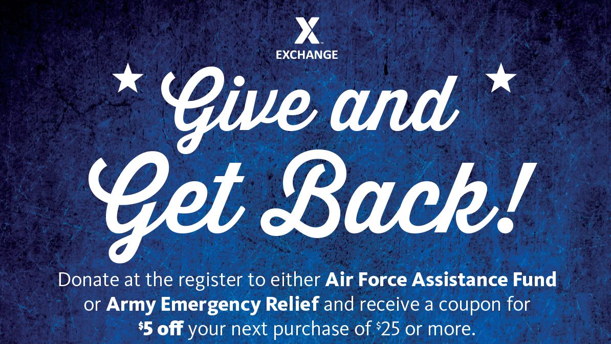 Exchange Shoppers Can ‘Give and Get Back’ Starting May 15 to Help Army, Air Force Relief Funds